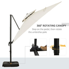 Outsunny Steel Frame Outdoor Roma Cantilever Umbrella