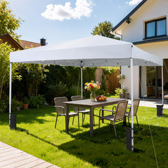 290 x 290 cm Pop up Canopy Tent with Carrying Bag and 4 Sandbags-White