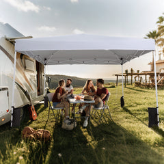 290 x 290 cm Pop up Canopy Tent with Carrying Bag and 4 Sandbags-White