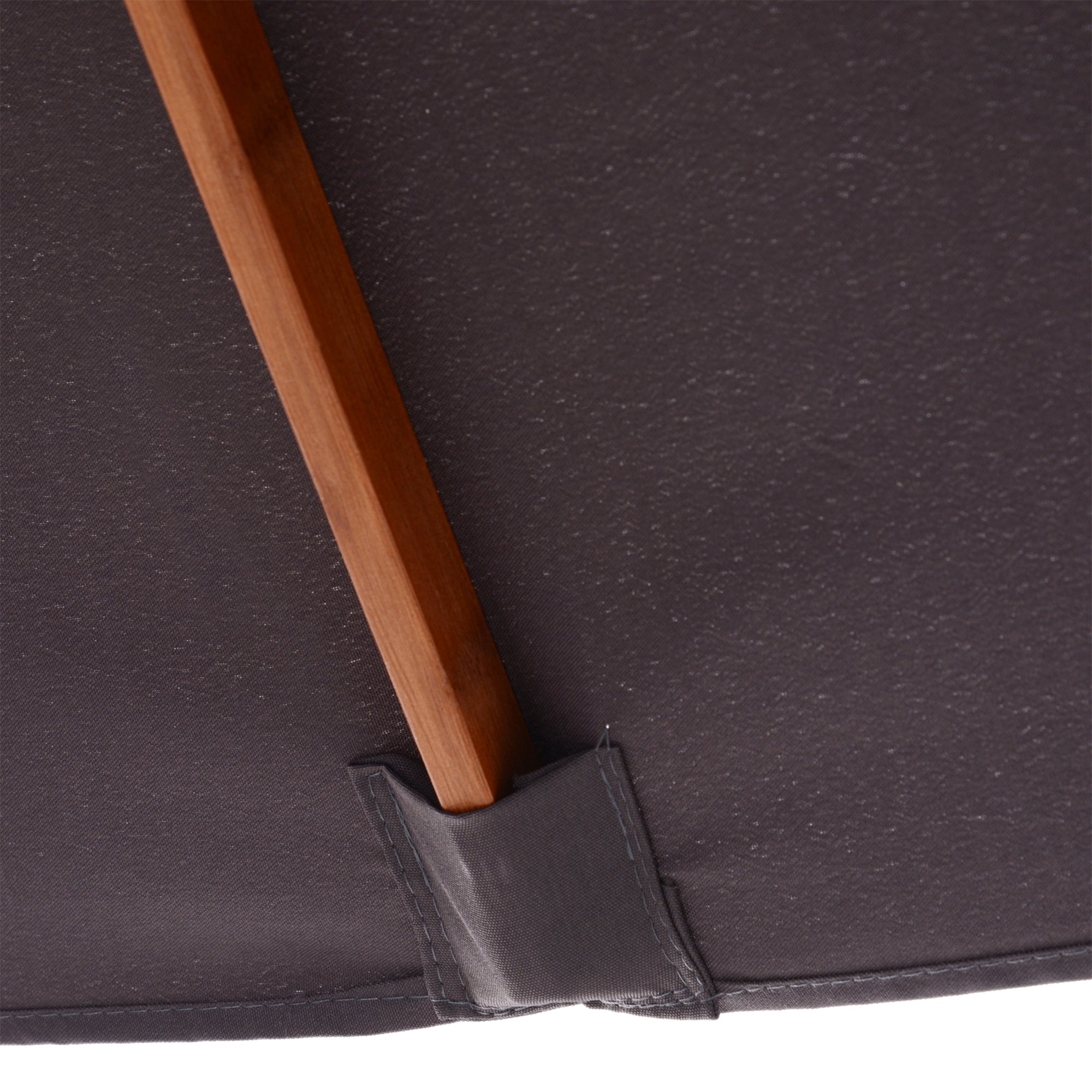 Outsunny 2m x 1.5m Garden Parasol Umbrella with Tilting Sunshade Canopy, Outdoor Market Table Umbrella with Wood and Bamboo Frame, Grey