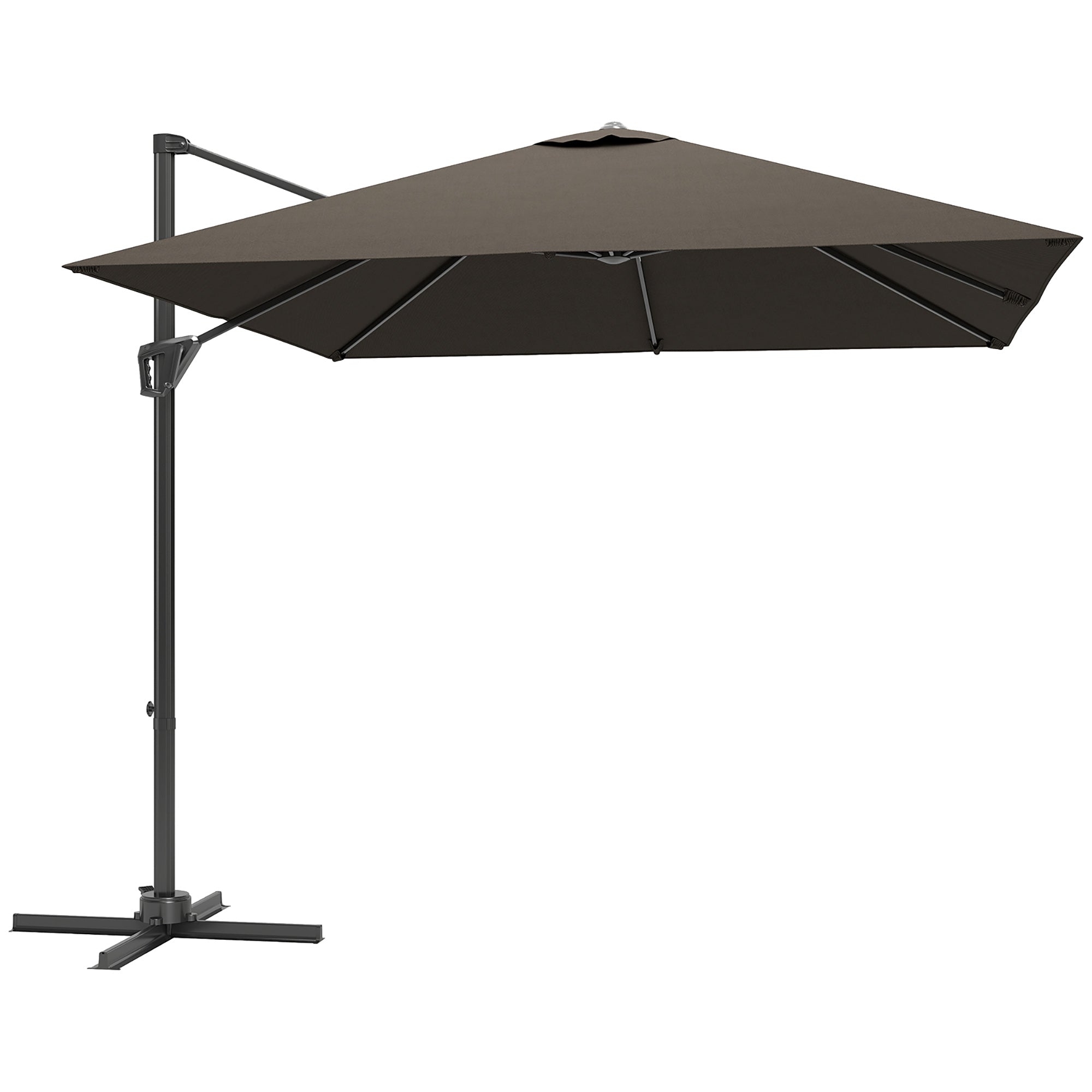 Outsunny Patio Offset Parasol Umbrella - Tan