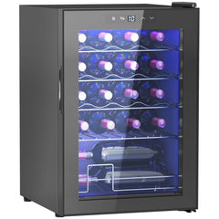 HOMCOM 20 Bottle 5-18 degrees C Countertop Wine Fridge - Black