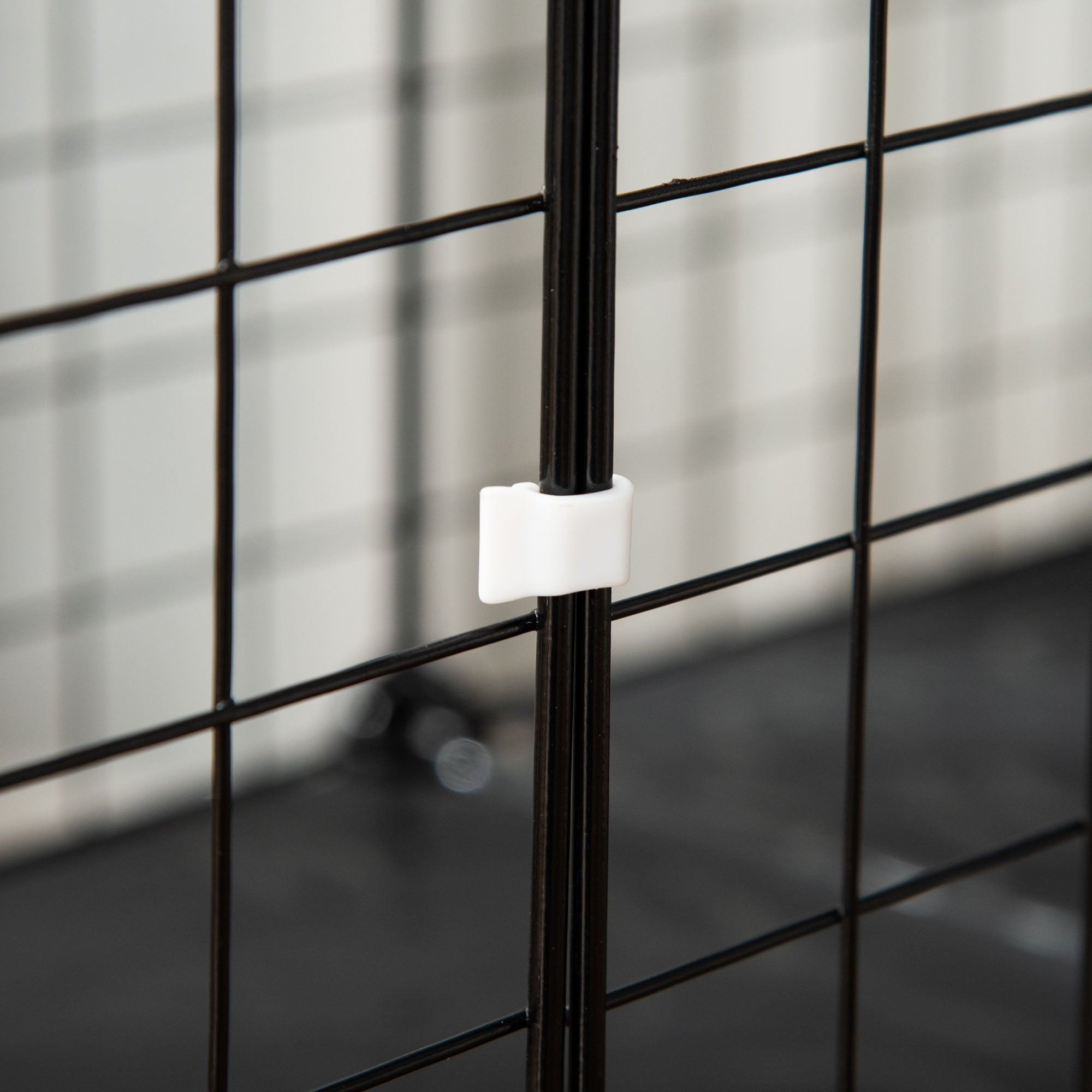 PawHut Pet Playpen w/ Door Customisable Fence for Guinea Pigs Chinchillas Hedgehogs - Black