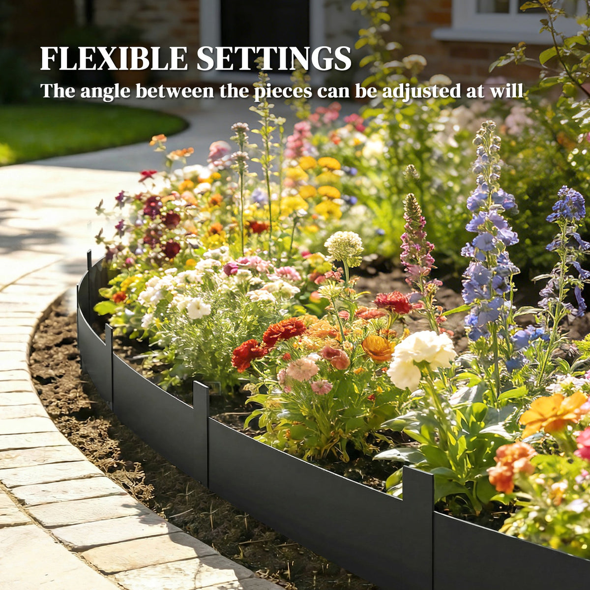 Outsunny 5pcs Garden Fence, Metal Picket Fence Panels, 115x15cm, Black