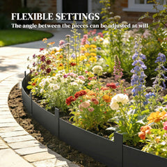 Outsunny 5pcs Garden Fence, Metal Picket Fence Panels, 115x15cm, Black