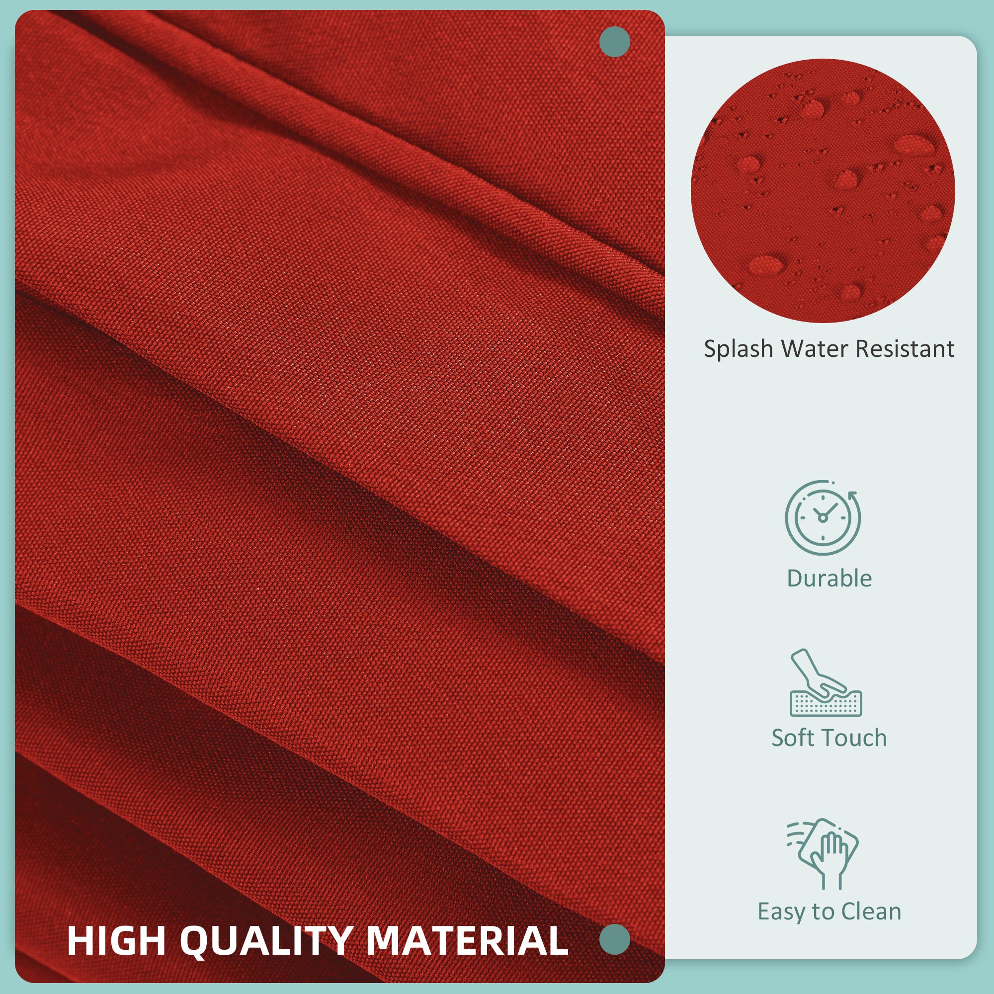 Outsunny Set of 14 Outdoor Cushion Covers - Red