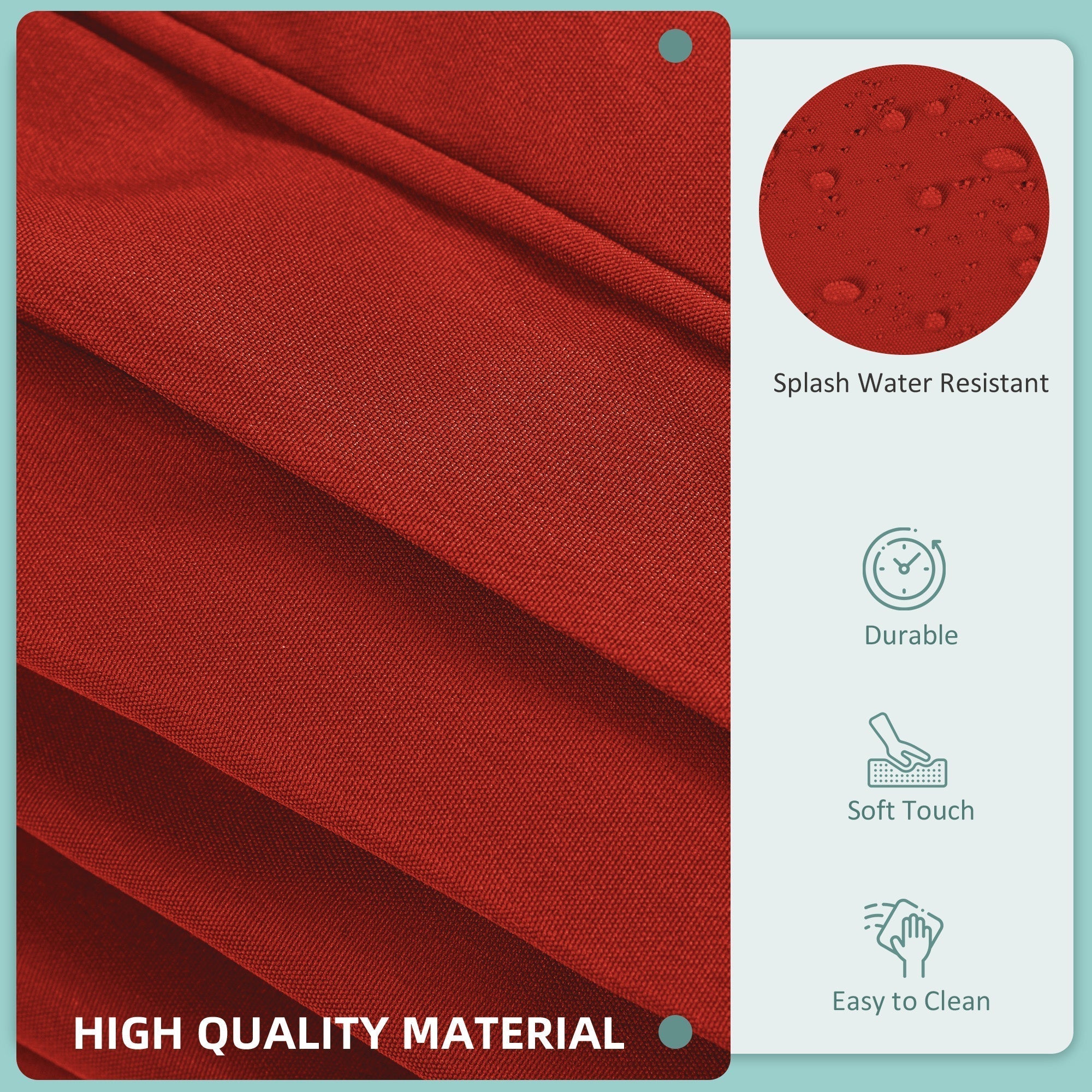 Outsunny Set of 14 Outdoor Cushion Covers - Red