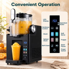 2L Slushie Machine for Home with 4 Presets and LED Display and Auto Cleaning