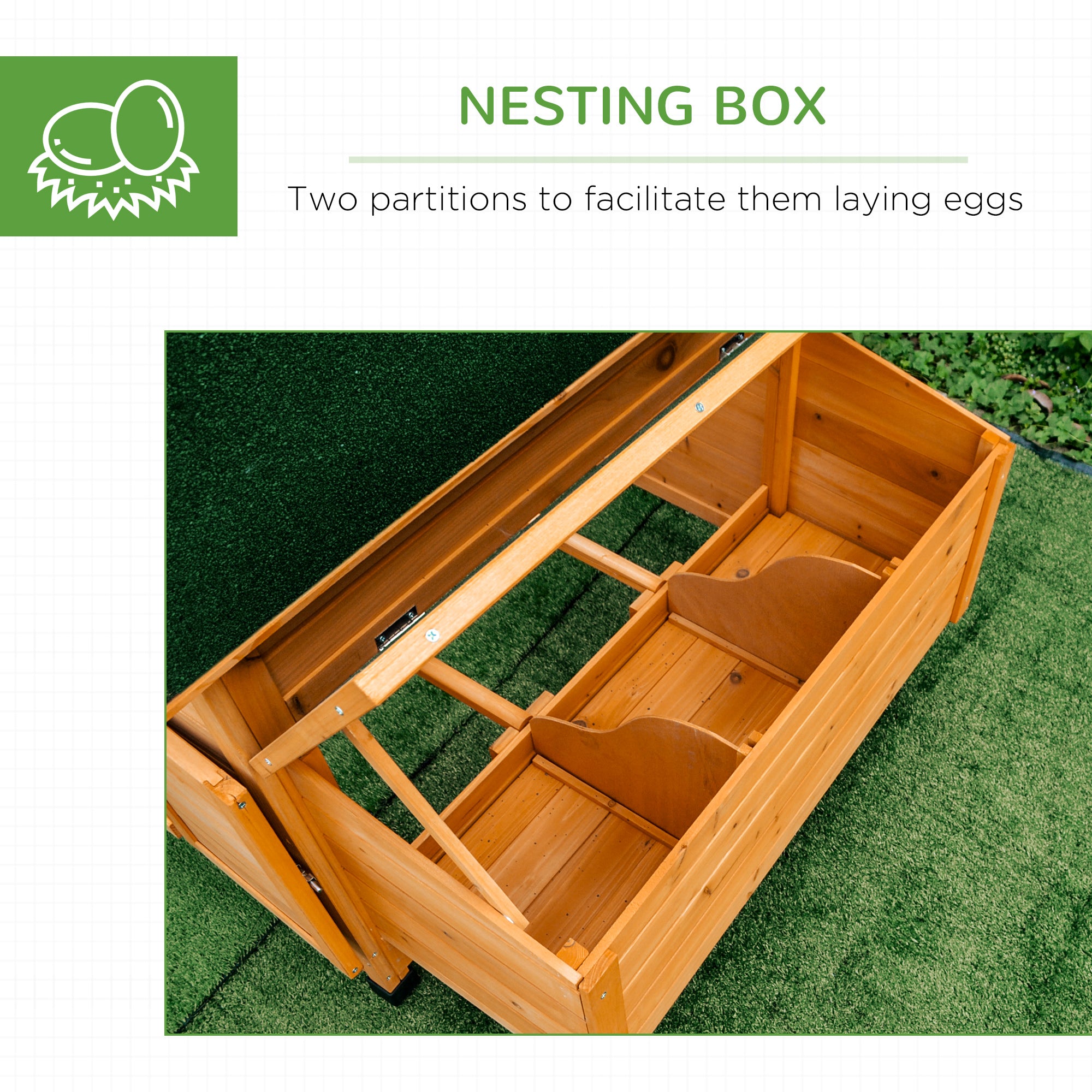 PawHut 2 Piece Wooden Chicken Coop and Run Set, Poultry Run Cage with Nesting Box, Slide-Out Tray, for 4-8 Chickens, Yellow