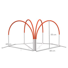 PawHut Dog Agility Equipment Set, Dog Agility Training Equipment for Dogs w/ Oxford Carry Bag, 4 PCS Weave Poles Orange