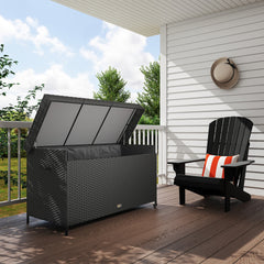 Outsunny 627 L Rattan Storage Box in Black