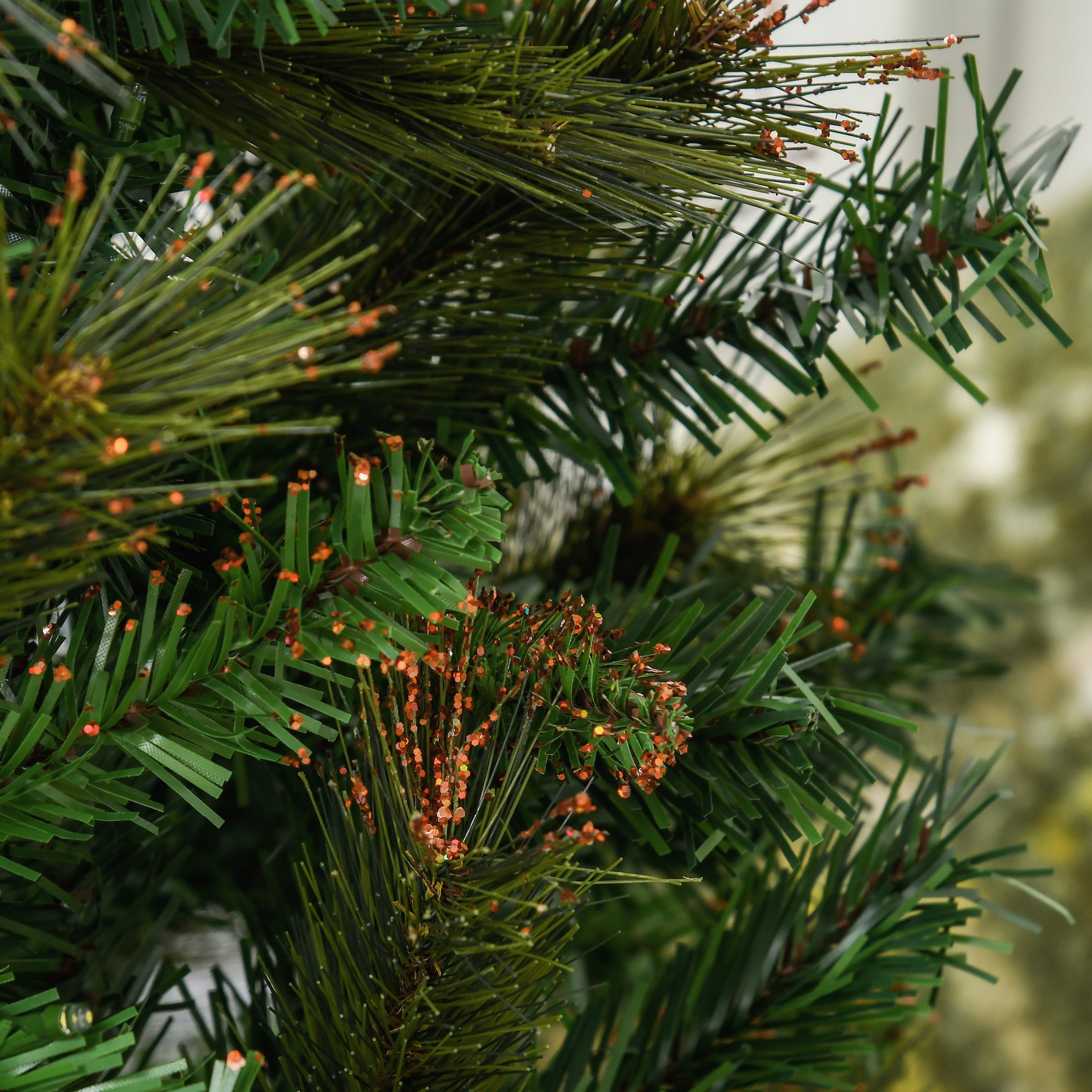 HOMCOM 1.5m 5ft Pre-Lit Christmas Tree Artificial Spruce Xmas Tree Warm White LED Holiday D√É¬©cor with Metal Stand