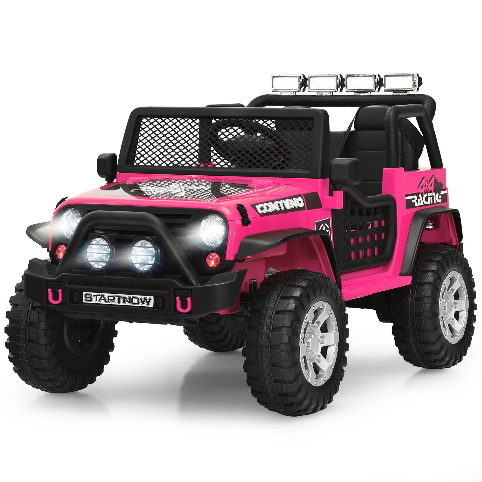 2-Seat Kids Ride on Truck with Parent Remote Control-Pink