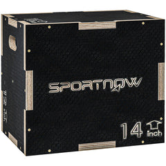 SPORTNOW Multi-Faceted Jump Box, Wooden Step Up Box, for Home, Gym, Exercise, Black