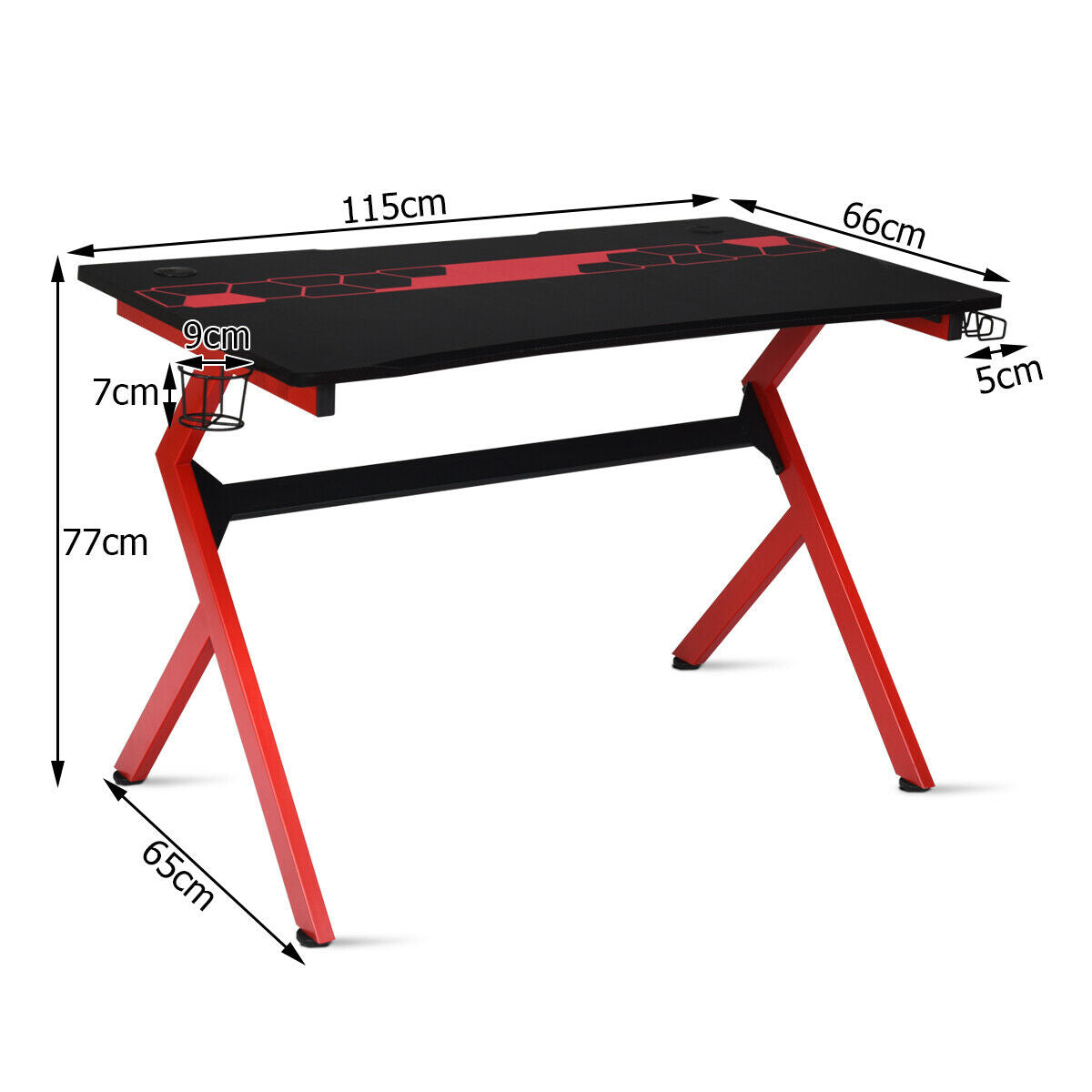 Gaming Computer Desk with Headphones Holder