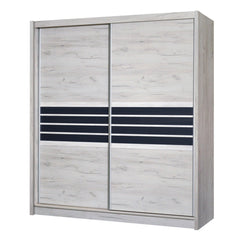 DOVER 203cm Sliding Door Wardrobe Oak Craft / Graphite Glass