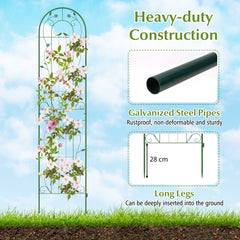 2 Pack Metal Garden Trellis for Climbing Plants Vegetables and Roses-Green