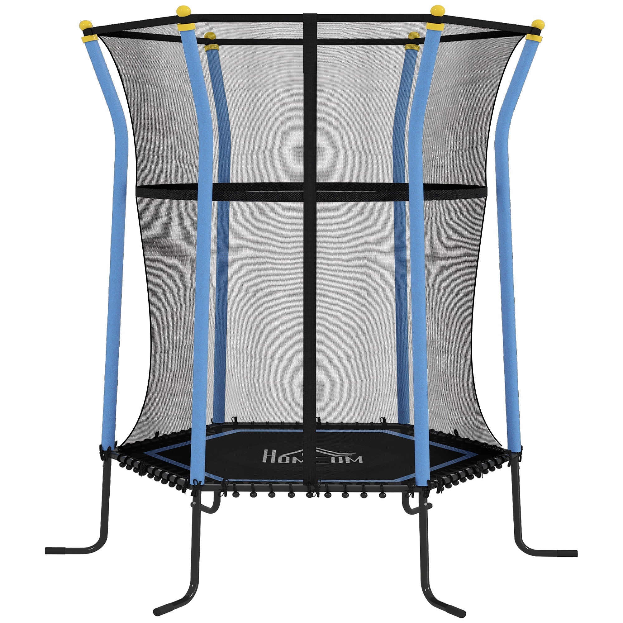 HOMCOM Kids Trampoline Mini Bouncer with Enclosure Safety Net For Ages 3-10 Years - Blue