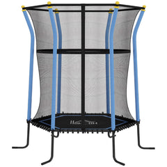 HOMCOM Kids Trampoline Mini Bouncer with Enclosure Safety Net For Ages 3-10 Years - Blue