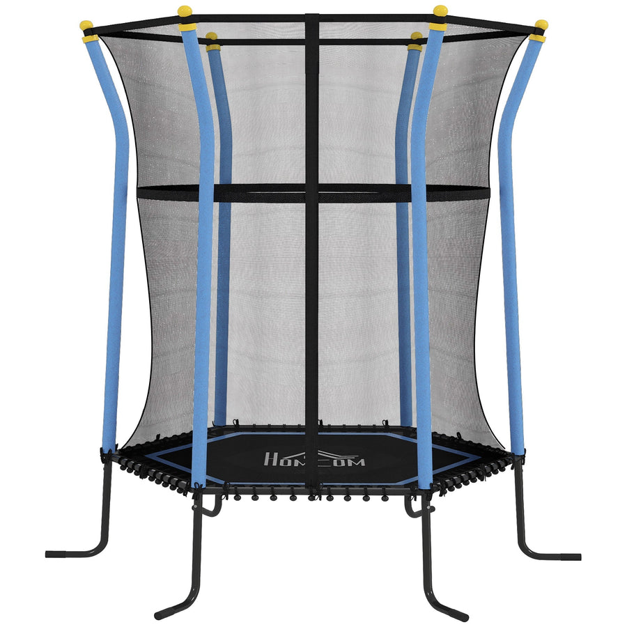 HOMCOM Kids Trampoline Mini Bouncer with Enclosure Safety Net For Ages 3-10 Years - Blue
