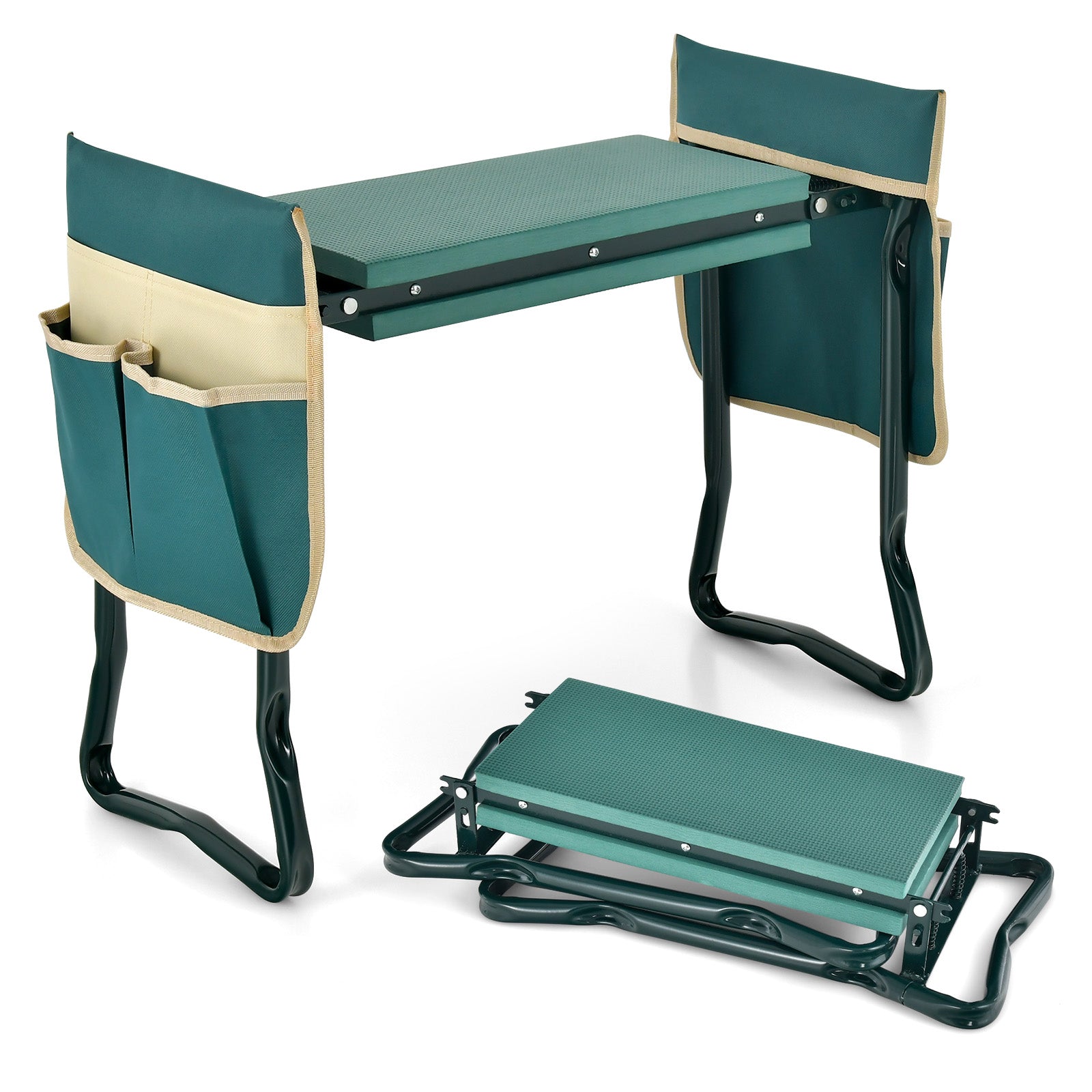 2-in-1 Foldable Garden Kneeler and Seat with Tool Pouches