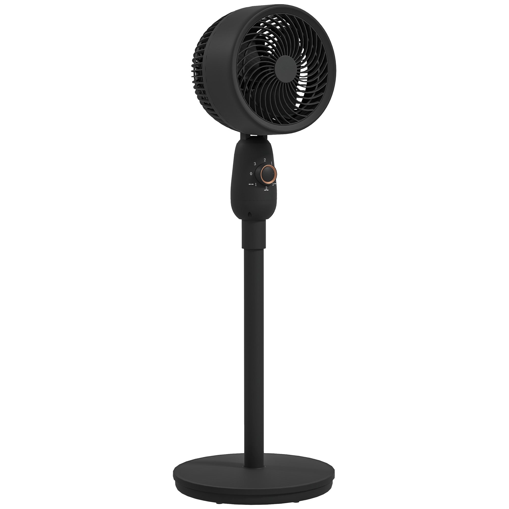 HOMCOM Pedestal Fan, Powerful Air Circulator, 12 Inch Floor Standing Fan with 3 Speed Settings, Oscillating Function for Bedroom, Home and Office, Black