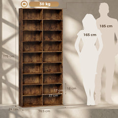 HOMCOM 640 CD Storage Tower - Rustic Brown