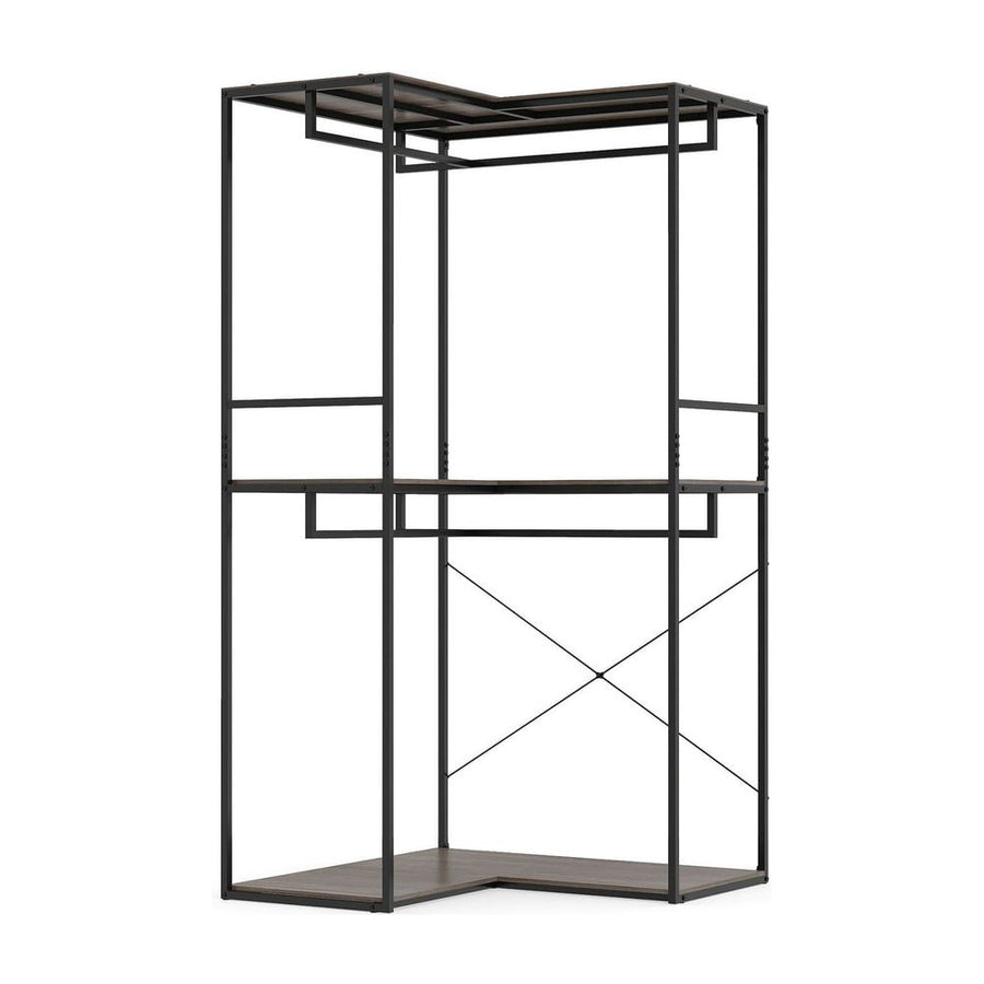 2M L-shaped Coat Rack Unit in Grey