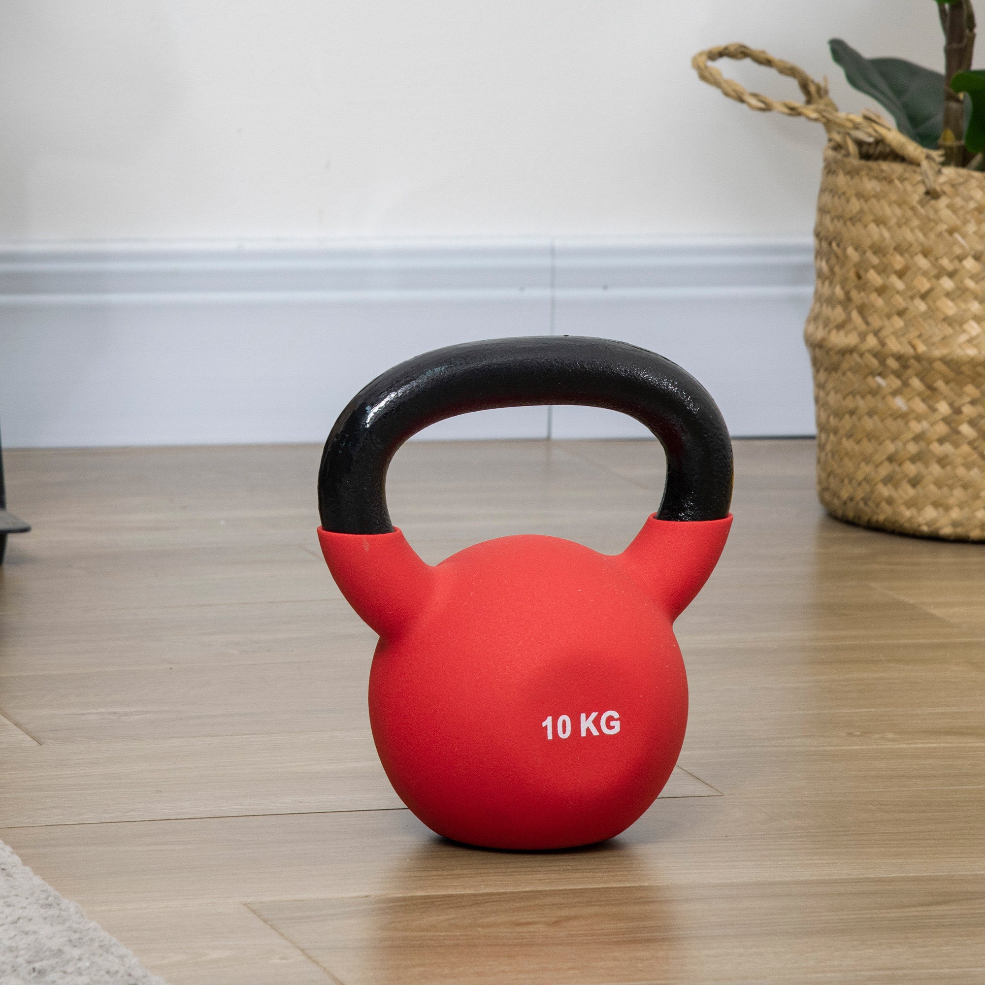 HOMCOM Soft Kettlebell, 10kg Kettle Bell with Non-Slip Handle for Home Gym Weight Lifting and Strength Training, Red