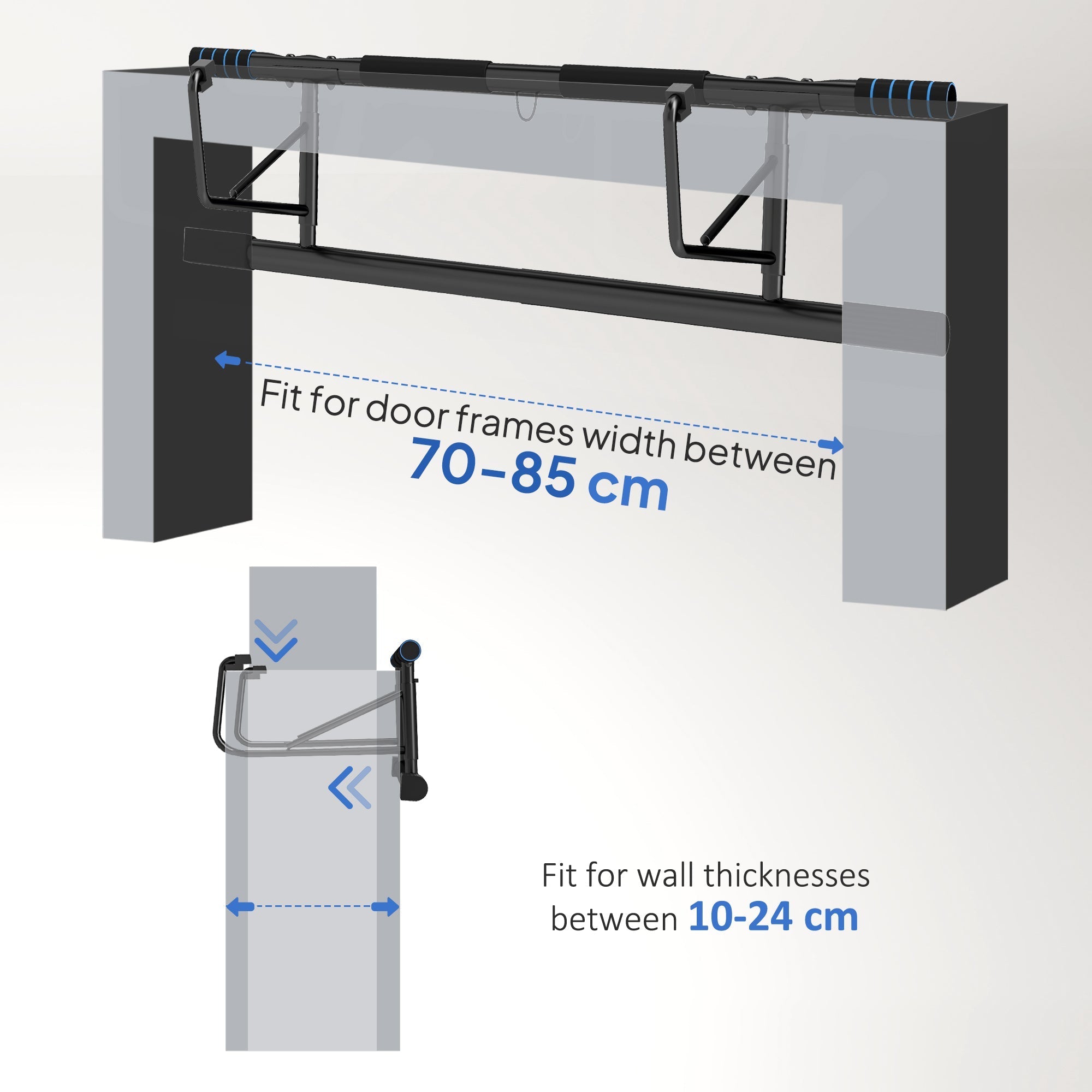 SPORTNOW Pull-Up Bar, No-Drilling Chin-Up Bar, Push-Up Stand with Resistance Bands, Padded Handles for Home Gym Exercise