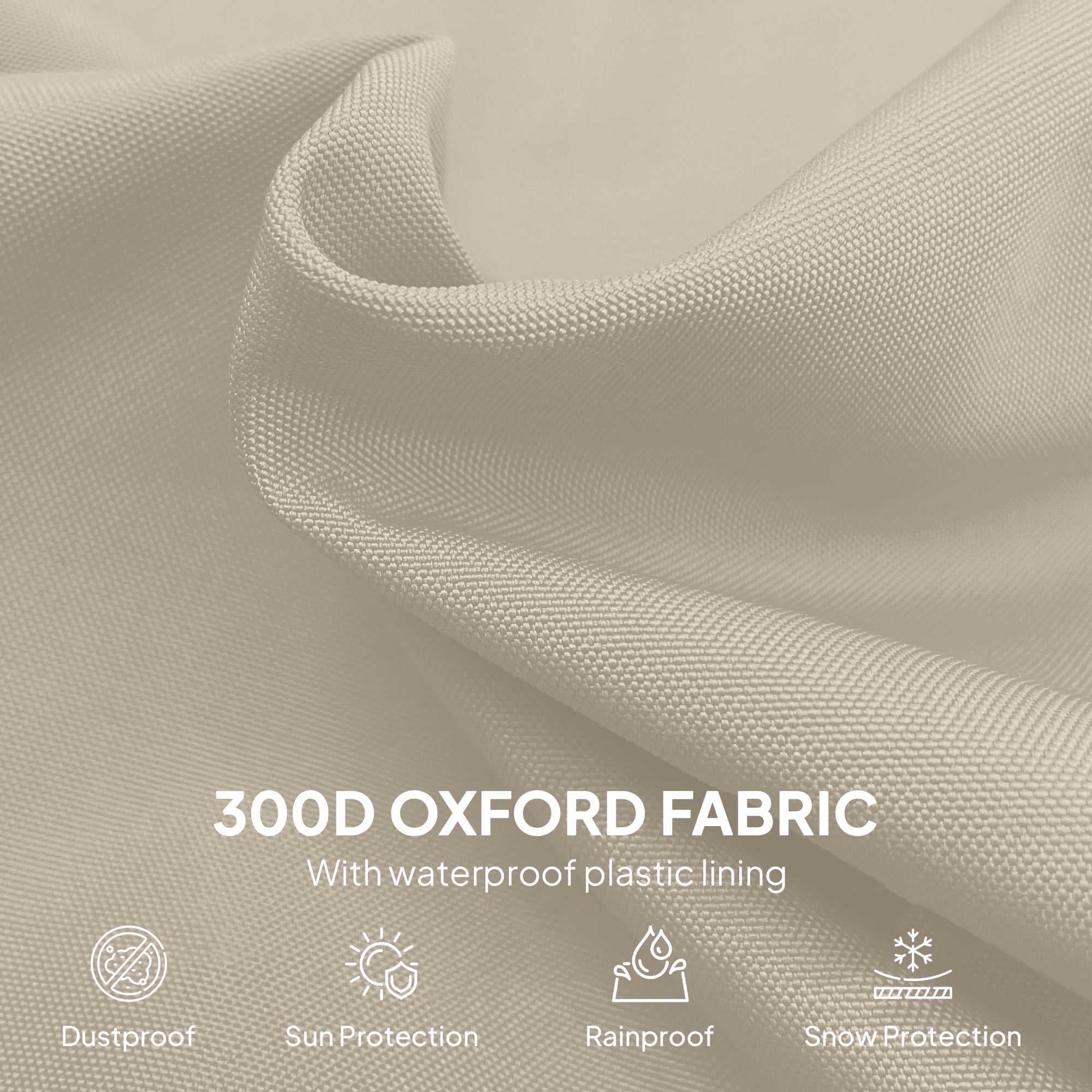 Outsunny Parasol Cover, 600D Oxford Cantilever Umbrella Cover Fit for 2-4m Parasol, Banana Umbrella Protector with Zipper for Outdoor Garden, Patio, White