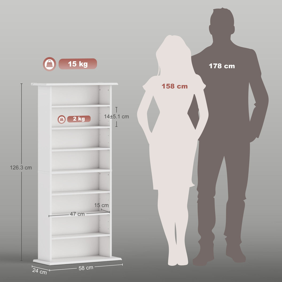 HOMCOM 360 CD Storage Unit - White