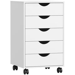 HOMCOM Five-Drawer Filing Cabinet - White