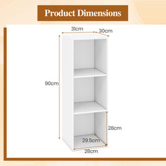 3-Cube Book Shelf Wooden Bookshelf Modern Bookcase Storage Organizer