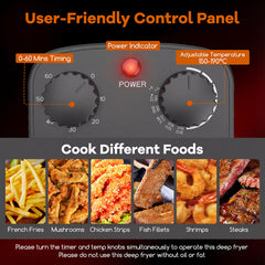 3 Liter 2000W Electric Deep Fryer with Detachable Frying Basket