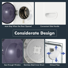 3-Piece Laundry room Bundle: Single Bathroom Vanity + Tall Bathroom Floor Cabinet + 2.6 Cu.ft Compact Portable Clothes Dryer