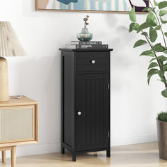 3-Tier Free-Standing Bathroom Cabinet with Drawer-Black