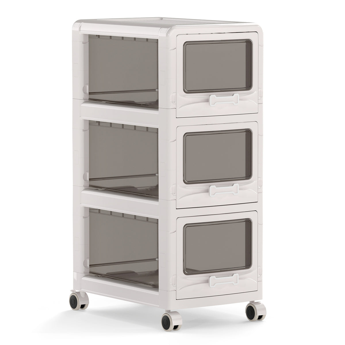 3-Tier Plastic Drawer Storage Organizer Rolling Cart with 3 Drawers