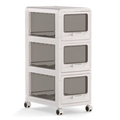 3-Tier Plastic Drawer Storage Organizer Rolling Cart with 3 Drawers