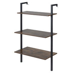3-Tier Wall Mounted Shelves for Living Room Home Office-Rustic Brown
