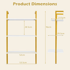 3-Tier Wall Mounted Shelves for Living Room Home Office-White