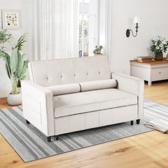 3-in-1 Convertible Sleeper Sofa Bed Pull Out Couch Bed-Beige