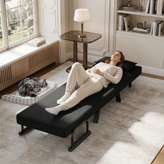 3-in-1 Folding Sofa Bed with Adjustable Backrest with Adjustable Backrest-Black