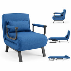 3-in-1 Folding Sofa Bed with Adjustable Backrest with Adjustable Backrest-Blue