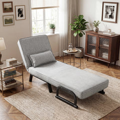 3-in-1 Folding Sofa Bed with Adjustable Backrest with Adjustable Backrest-Light Grey