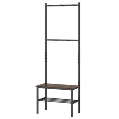 3-in-1 Freestanding Entryway Bench with Hooks and Shoe Storage for Entrance and Mudroom