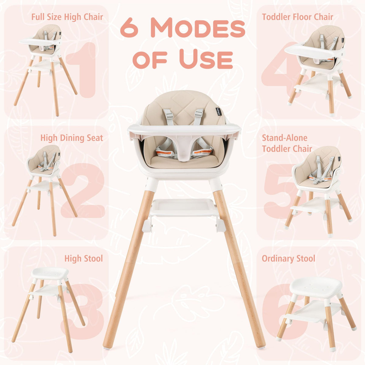 3 in 1 High Chairs in Beige, image 6