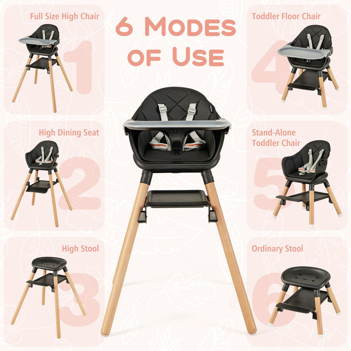 3 in 1 High Chairs in Black, image 6