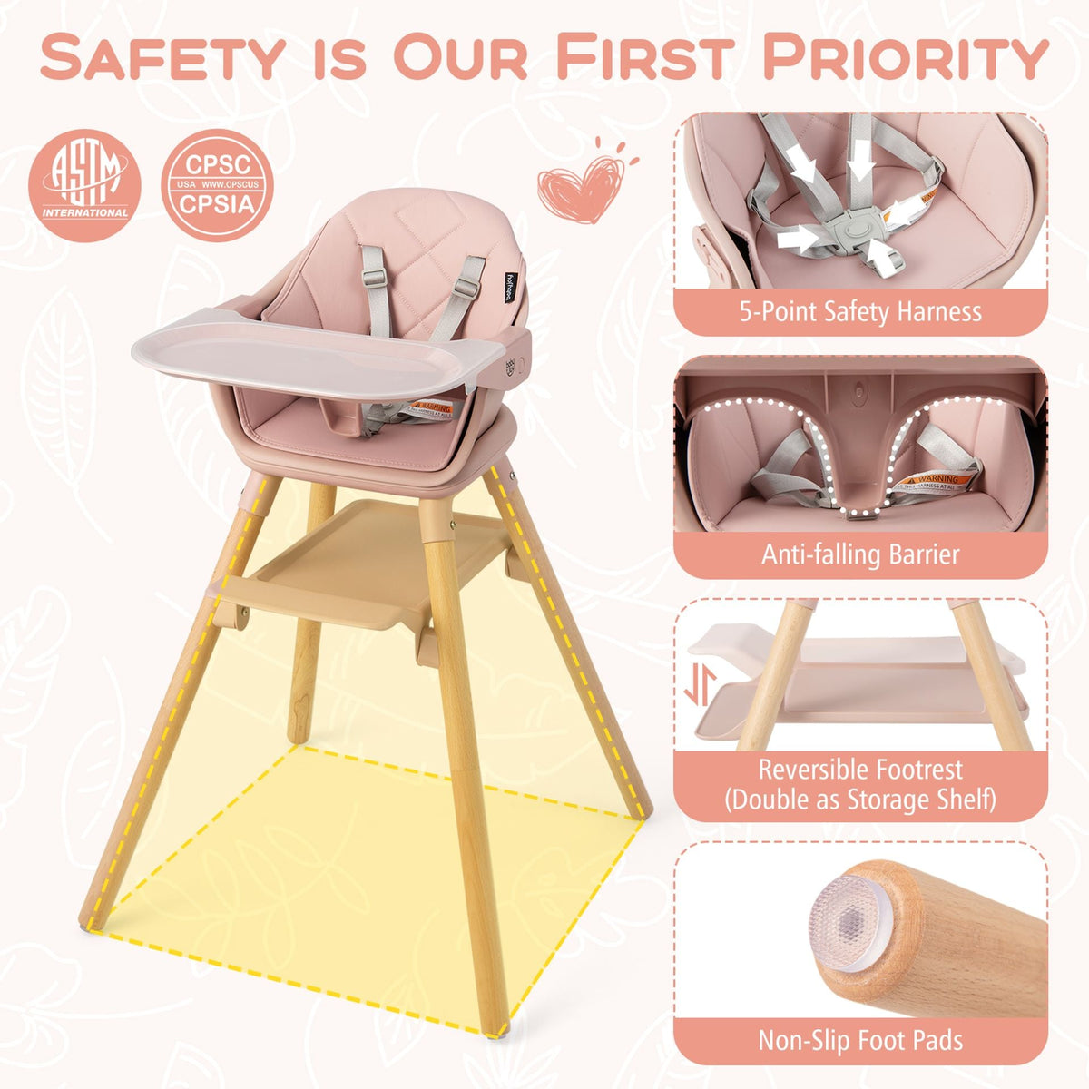 3 in 1 High Chairs in Pink, image 7