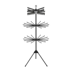 3-Tier Folding Clothes Drying Rack with multiple arms and clips for hanging clothes